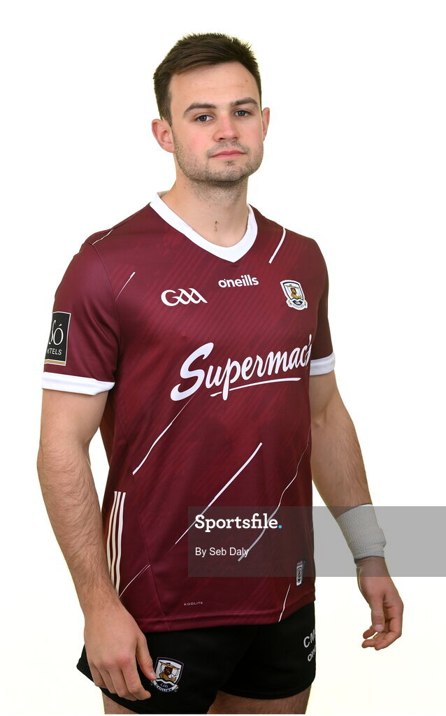 13 April 2023; Cillian McDaid during a Galway football squad portrait session at Milltown GAA in Galway. Photo by Seb Daly/Sportsfile