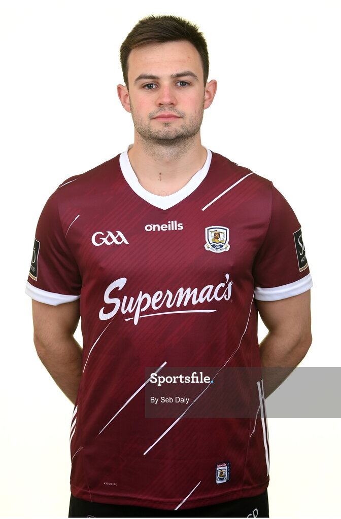 13 April 2023; Cillian McDaid during a Galway football squad portrait session at Milltown GAA in Galway. Photo by Seb Daly/Sportsfile