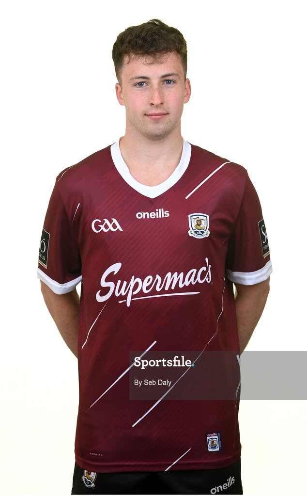 13 April 2023; Nathan Grainger during a Galway football squad portrait session at Milltown GAA in Galway. Photo by Seb Daly/Sportsfile