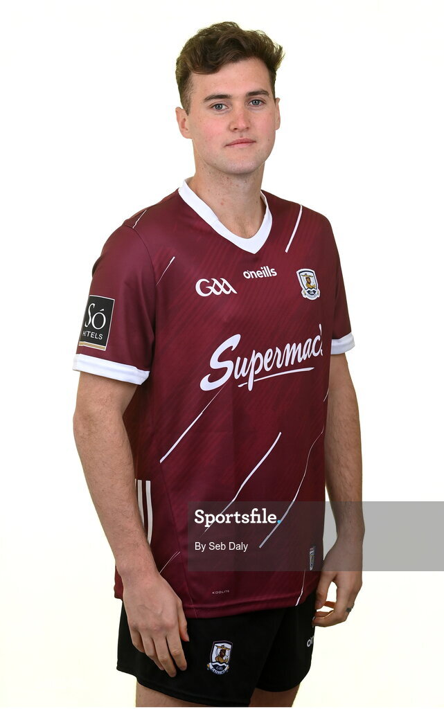13 April 2023; Robert Finnerty during a Galway football squad portrait session at Milltown GAA in Galway. Photo by Seb Daly/Sportsfile