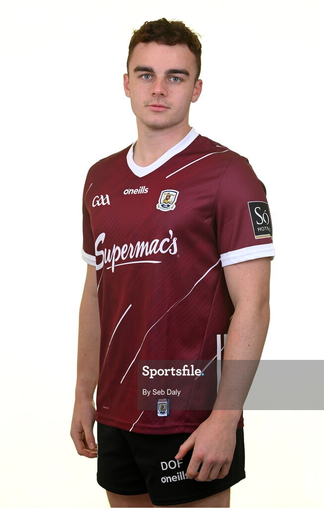 13 April 2023; Daniel O’Flaherty during a Galway football squad portrait session at Milltown GAA in Galway. Photo by Seb Daly/Sportsfile