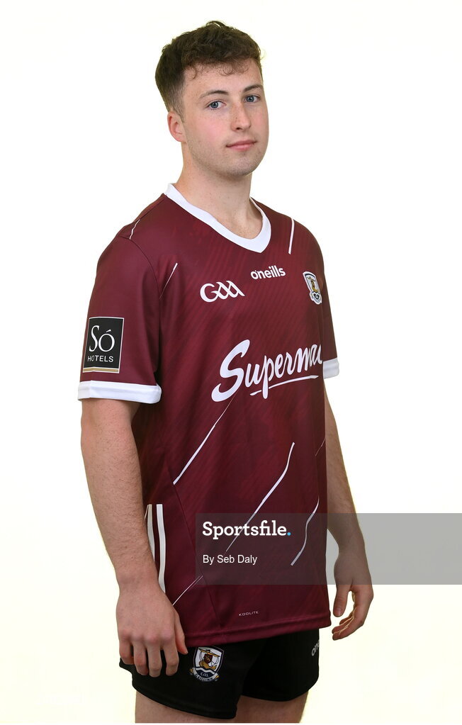 13 April 2023; Nathan Grainger during a Galway football squad portrait session at Milltown GAA in Galway. Photo by Seb Daly/Sportsfile