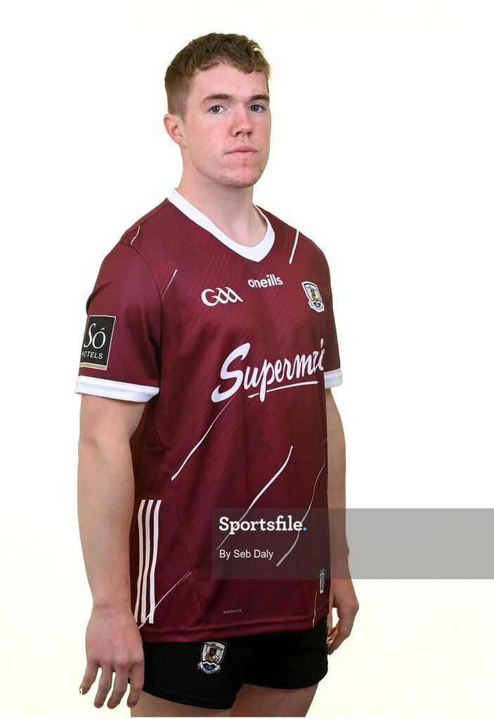 13 April 2023; Jack Glynn during a Galway football squad portrait session at Milltown GAA in Galway. Photo by Seb Daly/Sportsfile