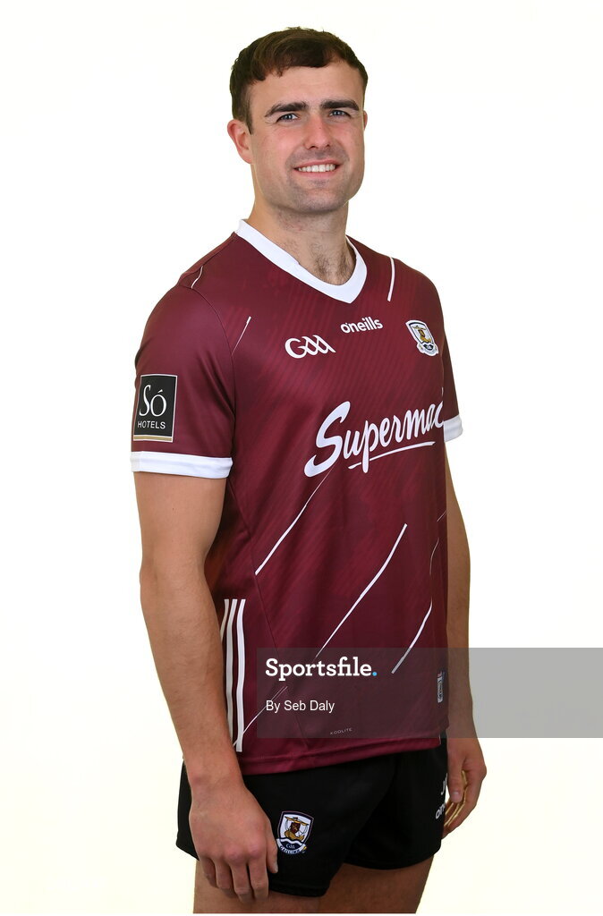13 April 2023; John Maher during a Galway football squad portrait session at Milltown GAA in Galway. Photo by Seb Daly/Sportsfile