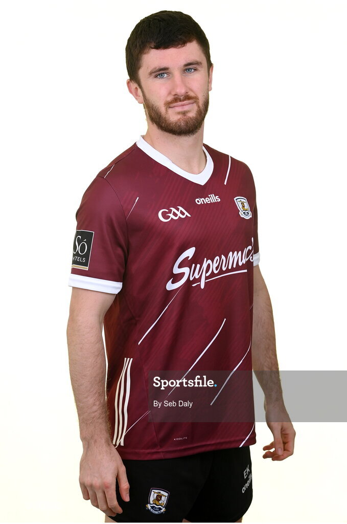 13 April 2023; Eoghan Kelly during a Galway football squad portrait session at Milltown GAA in Galway. Photo by Seb Daly/Sportsfile