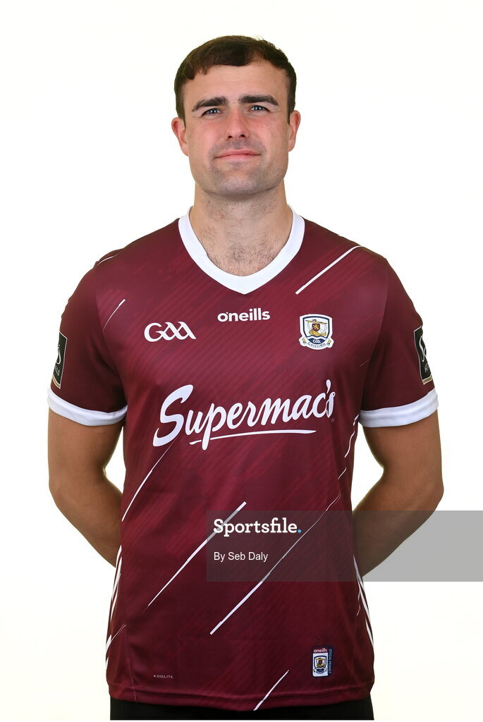 13 April 2023; John Maher during a Galway football squad portrait session at Milltown GAA in Galway. Photo by Seb Daly/Sportsfile