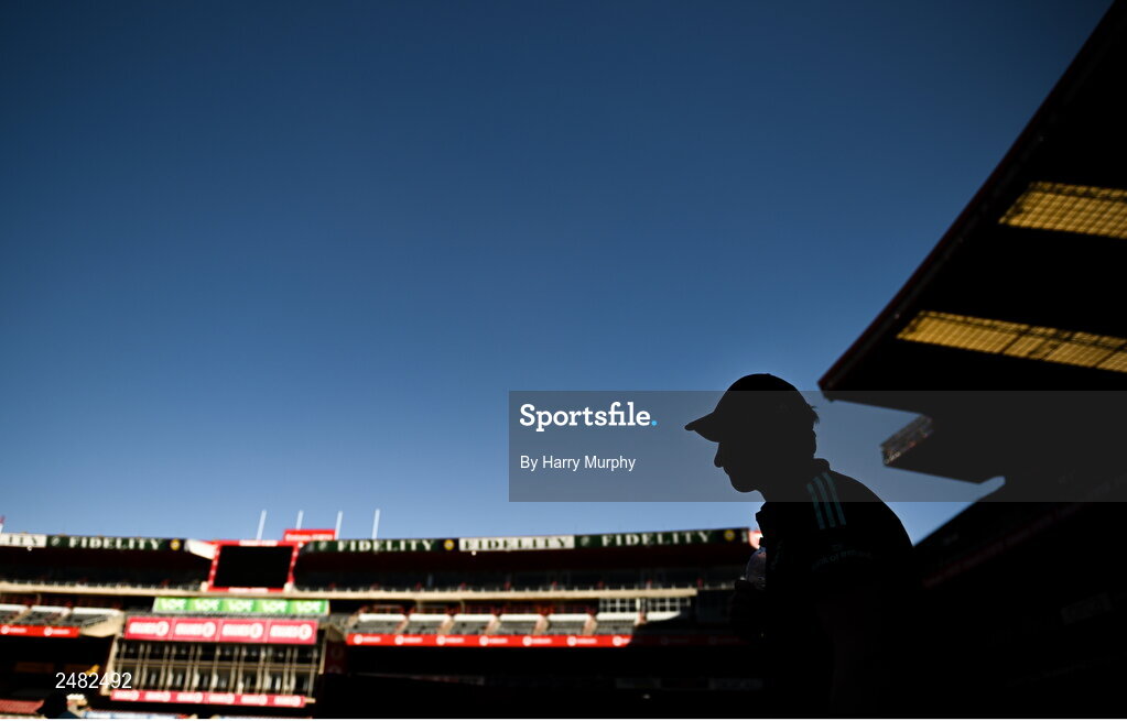 14 April 2023; Head coach Leo Cullen during the Leinster Rugby captain's run at Emirates Airlines Park in Johannesburg, South Africa. Photo by Harry Murphy/Sportsfile