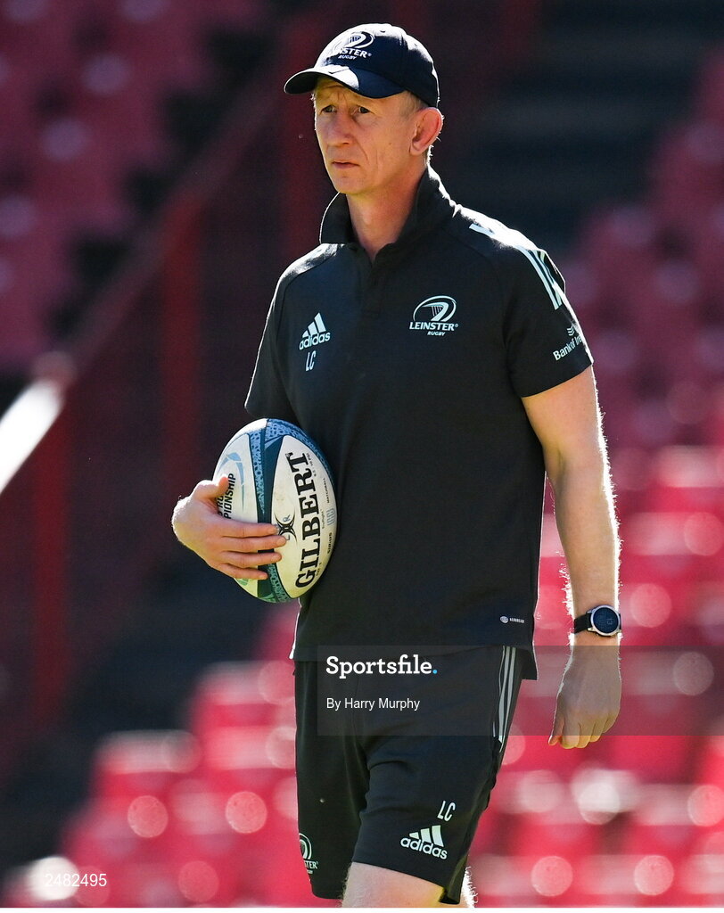 14 April 2023; Head coach Leo Cullen during the Leinster Rugby captain's run at Emirates Airlines Park in Johannesburg, South Africa. Photo by Harry Murphy/Sportsfile