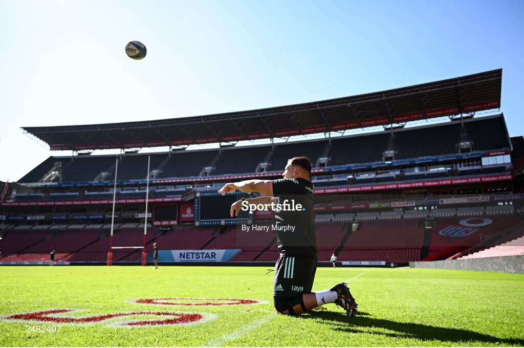 14 April 2023; Tadgh McElroy during the Leinster Rugby captain's run at Emirates Airlines Park in Johannesburg, South Africa. Photo by Harry Murphy/Sportsfile
