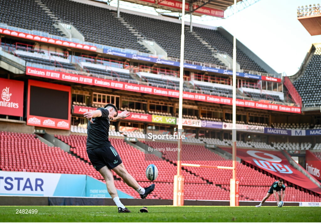 14 April 2023; Charlie Tector during the Leinster Rugby captain's run at Emirates Airlines Park in Johannesburg, South Africa. Photo by Harry Murphy/Sportsfile