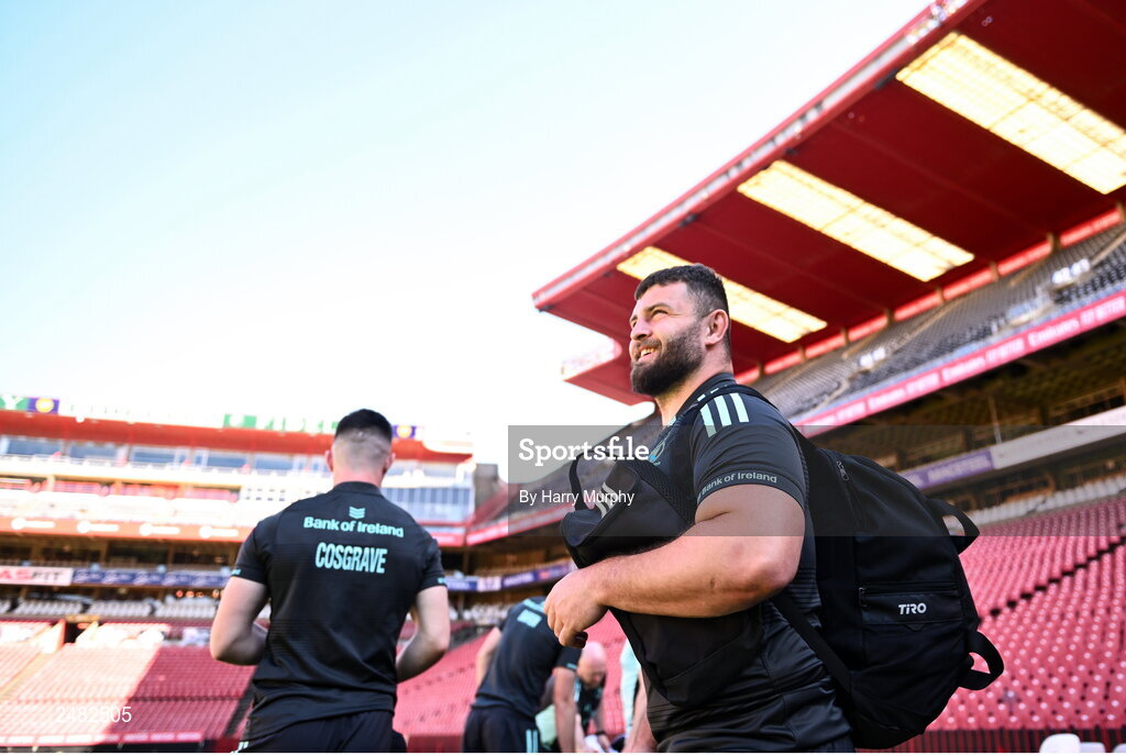 14 April 2023; Michael Milne during the Leinster Rugby captain's run at Emirates Airlines Park in Johannesburg, South Africa. Photo by Harry Murphy/Sportsfile