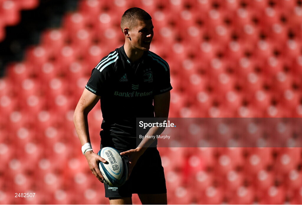 14 April 2023; Sam Prendergast during the Leinster Rugby captain's run at Emirates Airlines Park in Johannesburg, South Africa. Photo by Harry Murphy/Sportsfile