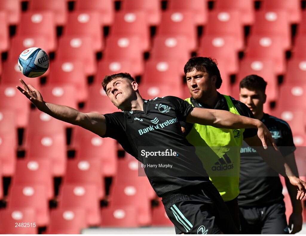 14 April 2023; Lee Barron during the Leinster Rugby captain's run at Emirates Airlines Park in Johannesburg, South Africa. Photo by Harry Murphy/Sportsfile