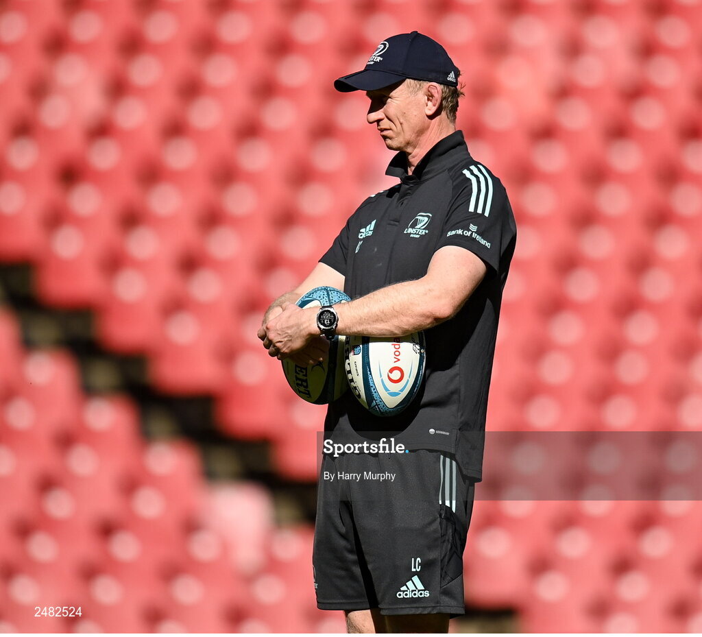 14 April 2023; Head coach Leo Cullen during the Leinster Rugby captain's run at Emirates Airlines Park in Johannesburg, South Africa. Photo by Harry Murphy/Sportsfile