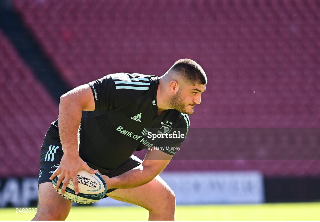 14 April 2023; Vakhtang Abdaladze during the Leinster Rugby captain's run at Emirates Airlines Park in Johannesburg, South Africa. Photo by Harry Murphy/Sportsfile