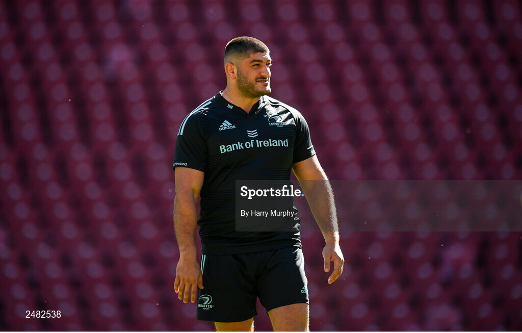 14 April 2023; Vakhtang Abdaladze during the Leinster Rugby captain's run at Emirates Airlines Park in Johannesburg, South Africa. Photo by Harry Murphy/Sportsfile