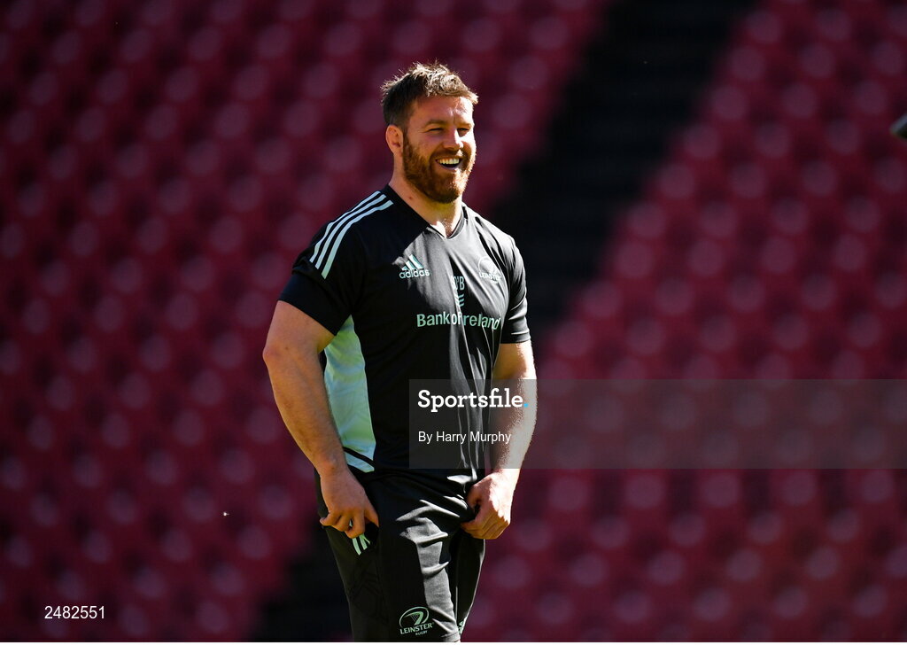 14 April 2023; Contact skills coach Sean O'Brien during the Leinster Rugby captain's run at Emirates Airlines Park in Johannesburg, South Africa. Photo by Harry Murphy/Sportsfile