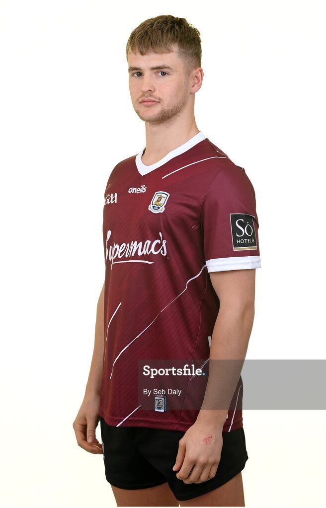 13 April 2023; Cian Hernon during a Galway football squad portrait session at Milltown GAA in Galway. Photo by Seb Daly/Sportsfile
