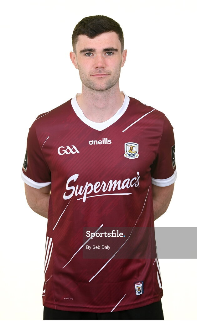 13 April 2023; Sean Mulkerrin during a Galway football squad portrait session at Milltown GAA in Galway. Photo by Seb Daly/Sportsfile