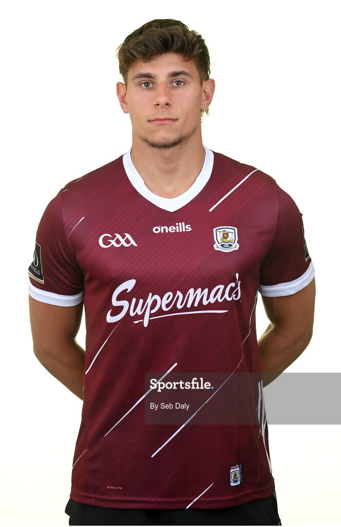 13 April 2023; Sean Fitzgerald during a Galway football squad portrait session at Milltown GAA in Galway. Photo by Seb Daly/Sportsfile