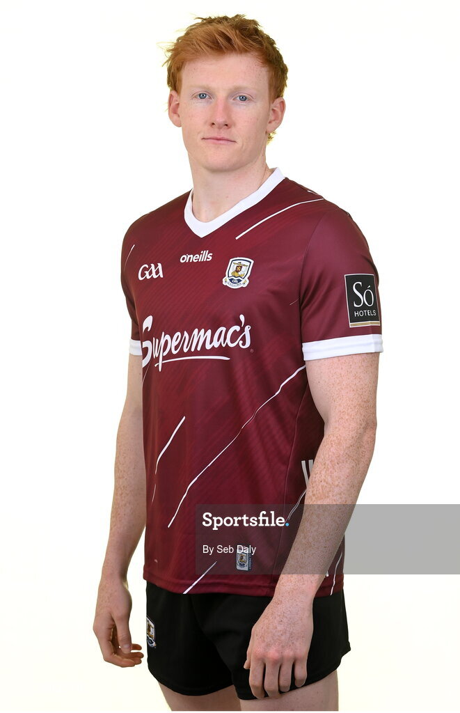 13 April 2023; Peter Cooke during a Galway football squad portrait session at Milltown GAA in Galway. Photo by Seb Daly/Sportsfile