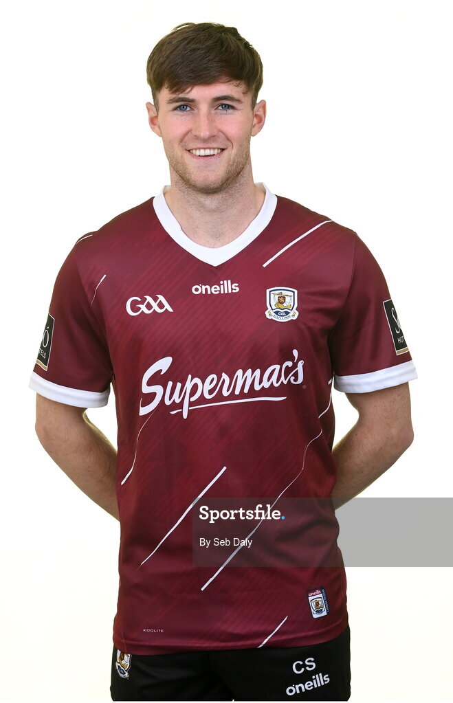 13 April 2023; Cathal Sweeney during a Galway football squad portrait session at Milltown GAA in Galway. Photo by Seb Daly/Sportsfile