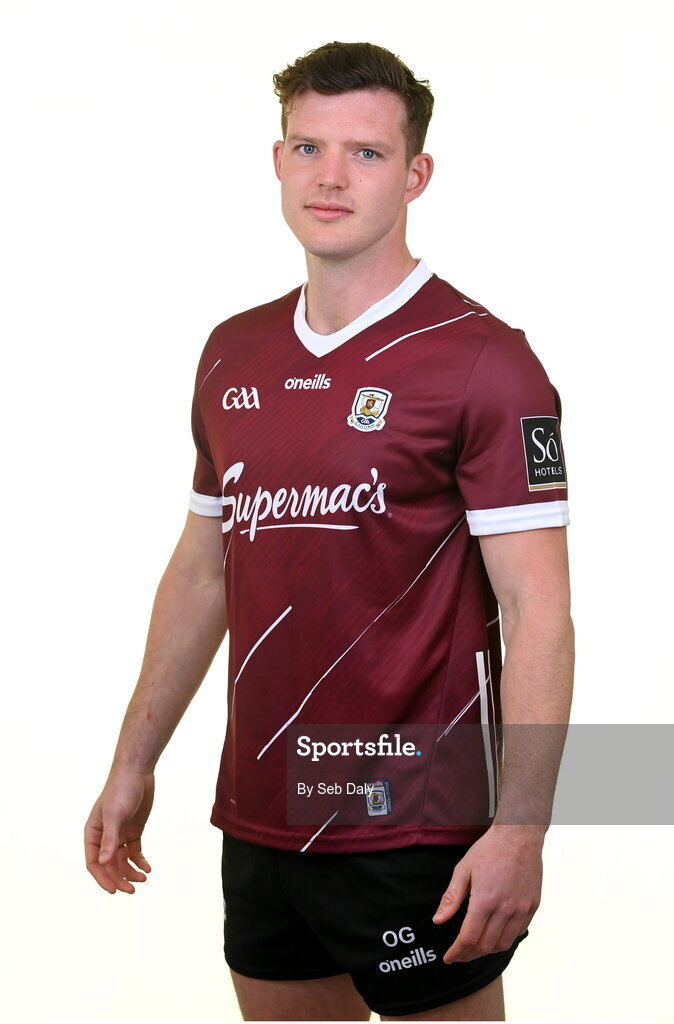 13 April 2023; Owen Gallagher during a Galway football squad portrait session at Milltown GAA in Galway. Photo by Seb Daly/Sportsfile