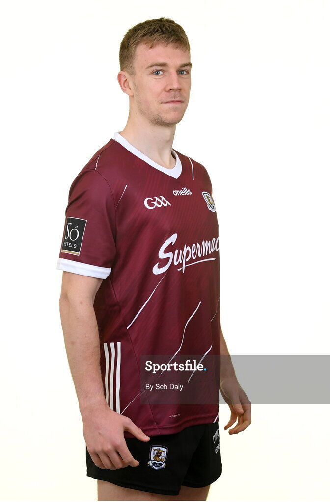 13 April 2023; Dylan McHugh during a Galway football squad portrait session at Milltown GAA in Galway. Photo by Seb Daly/Sportsfile