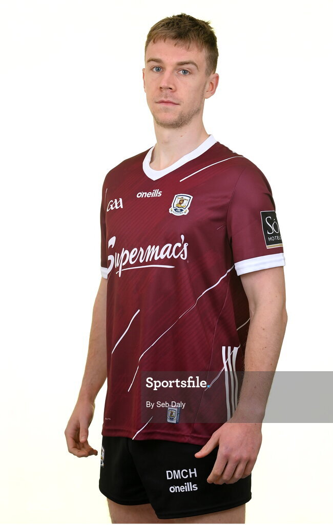 13 April 2023; Dylan McHugh during a Galway football squad portrait session at Milltown GAA in Galway. Photo by Seb Daly/Sportsfile