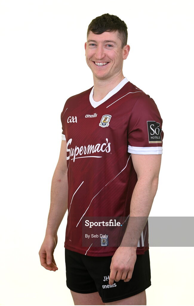 13 April 2023; Johnny Heaney during a Galway football squad portrait session at Milltown GAA in Galway. Photo by Seb Daly/Sportsfile
