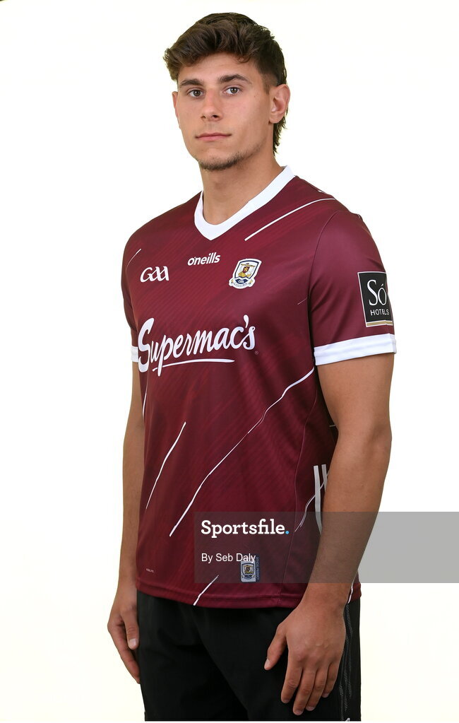 13 April 2023; Sean Fitzgerald during a Galway football squad portrait session at Milltown GAA in Galway. Photo by Seb Daly/Sportsfile