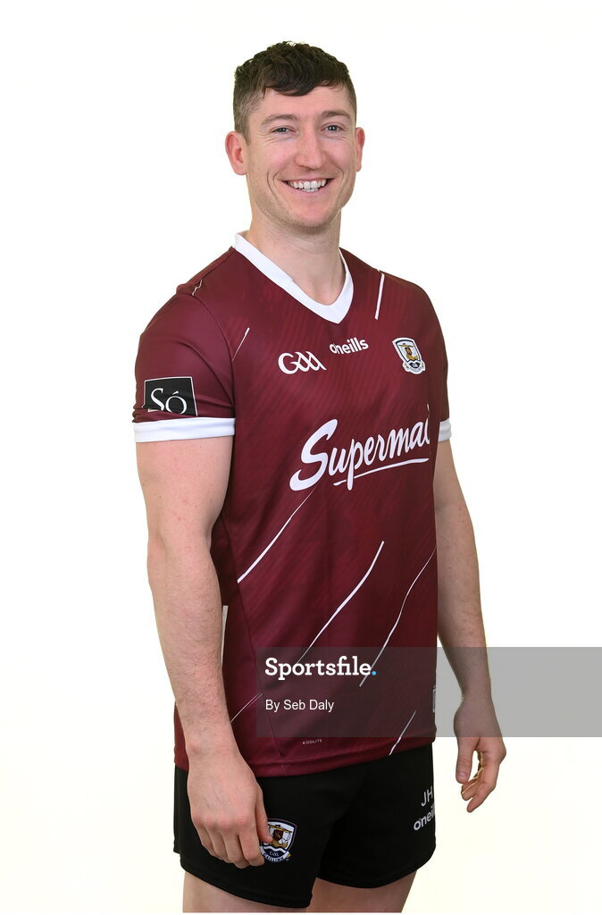 13 April 2023; Johnny Heaney during a Galway football squad portrait session at Milltown GAA in Galway. Photo by Seb Daly/Sportsfile