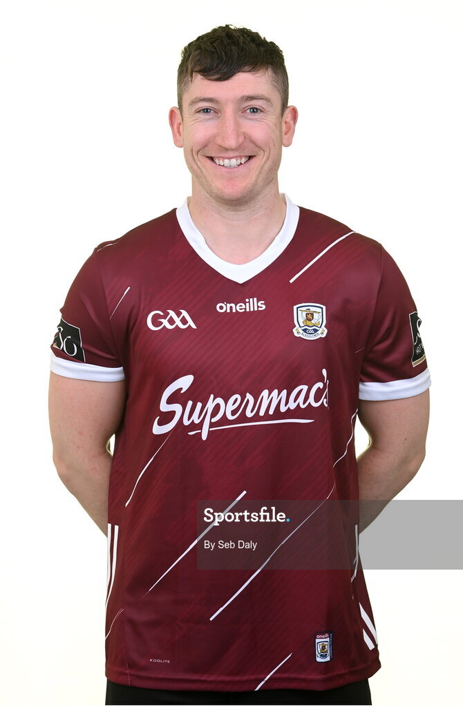 13 April 2023; Johnny Heaney during a Galway football squad portrait session at Milltown GAA in Galway. Photo by Seb Daly/Sportsfile