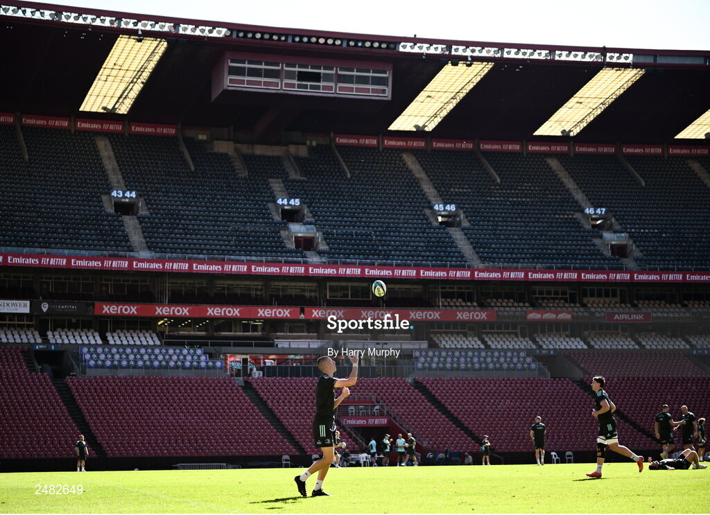 14 April 2023; Sam Prendergast during the Leinster Rugby captain's run at Emirates Airlines Park in Johannesburg, South Africa. Photo by Harry Murphy/Sportsfile