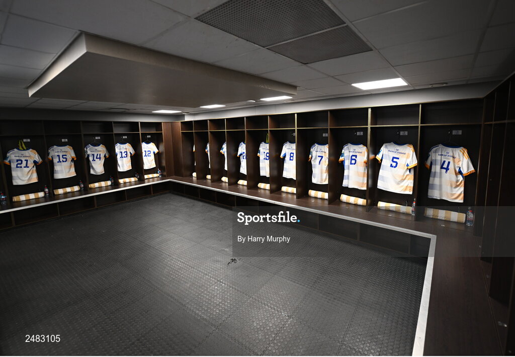 15 April 2023; A general view of the dressing room before the United Rugby Championship match between Emirates Lions and Leinster at Emirates Airlines Park in Johannesburg, South Africa. Photo by Harry Murphy/Sportsfile