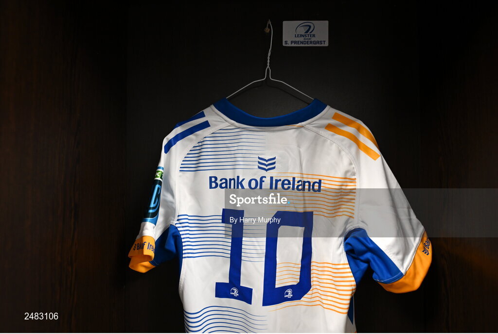 15 April 2023; The jersey of Leinster debutant Scott Penny is seen before the United Rugby Championship match between Emirates Lions and Leinster at Emirates Airlines Park in Johannesburg, South Africa. Photo by Harry Murphy/Sportsfile