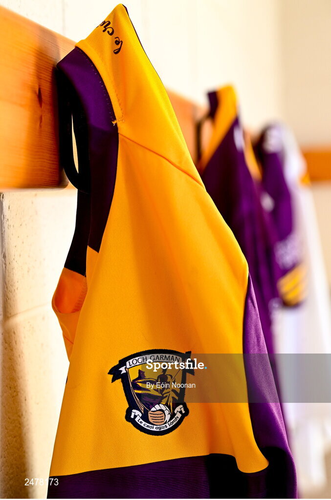 6 March 2023; A detailed view of the wexford jersey during a Wexford hurling squad portrait session at Wexford GAA Centre of Excellence in Ferns, Wexford. Photo by Eóin Noonan/Sportsfile
