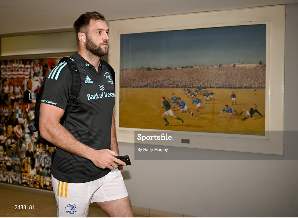 15 April 2023; Jason Jenkins of Leinster arrives before the United Rugby Championship match between Emirates Lions and Leinster at Emirates Airlines Park in Johannesburg, South Africa. Photo by Harry Murphy/Sportsfile