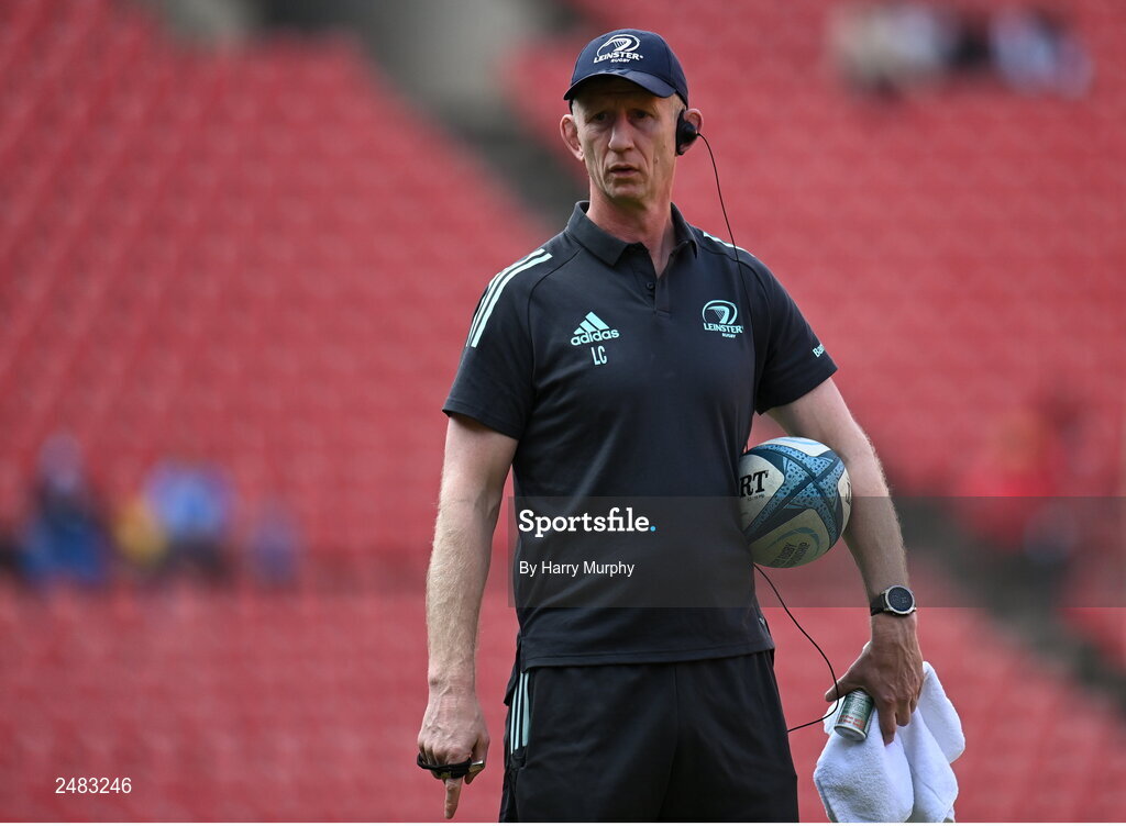 15 April 2023; Leinster head coach Leo Cullen before the United Rugby Championship match between Emirates Lions and Leinster at Emirates Airlines Park in Johannesburg, South Africa. Photo by Harry Murphy/Sportsfile
