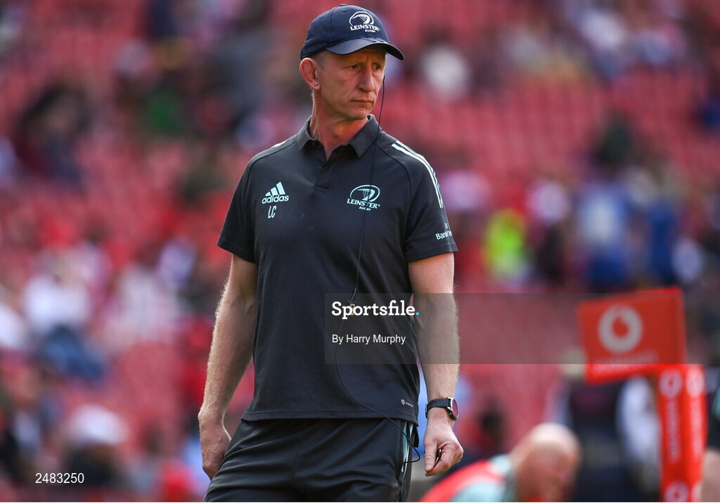 15 April 2023; Leinster head coach Leo Cullen before the United Rugby Championship match between Emirates Lions and Leinster at Emirates Airlines Park in Johannesburg, South Africa. Photo by Harry Murphy/Sportsfile