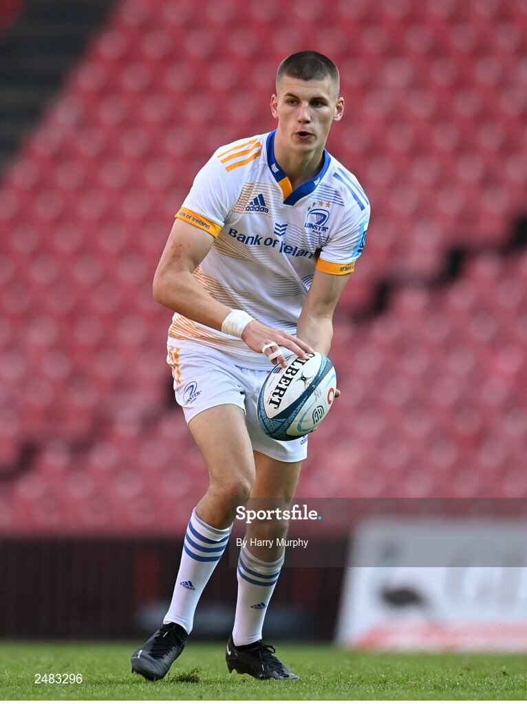 15 April 2023; Sam Prendergast of Leinster during the United Rugby Championship match between Emirates Lions and Leinster at Emirates Airlines Park in Johannesburg, South Africa. Photo by Harry Murphy/Sportsfile