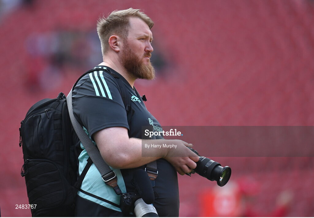 15 April 2023; Videographer Robert Maguire during the United Rugby Championship match between Emirates Lions and Leinster at Emirates Airlines Park in Johannesburg, South Africa. Photo by Harry Murphy/Sportsfile