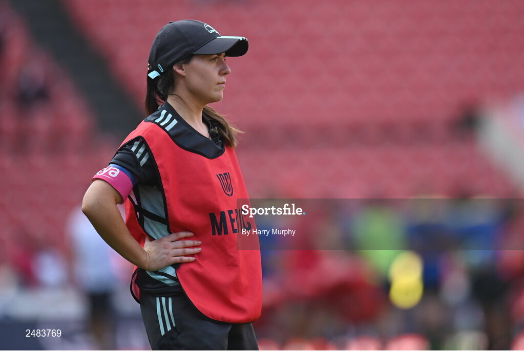 15 April 2023; Leinster academy rehabilitation physiotherapist Aoife Healy during the United Rugby Championship match between Emirates Lions and Leinster at Emirates Airlines Park in Johannesburg, South Africa. Photo by Harry Murphy/Sportsfile