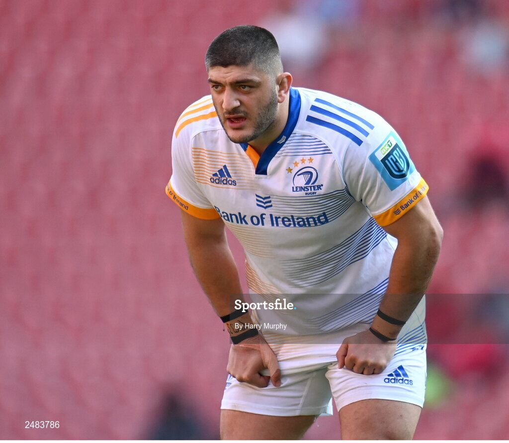 15 April 2023; Vakhtang Abdaladze of Leinster during the United Rugby Championship match between Emirates Lions and Leinster at Emirates Airlines Park in Johannesburg, South Africa. Photo by Harry Murphy/Sportsfile