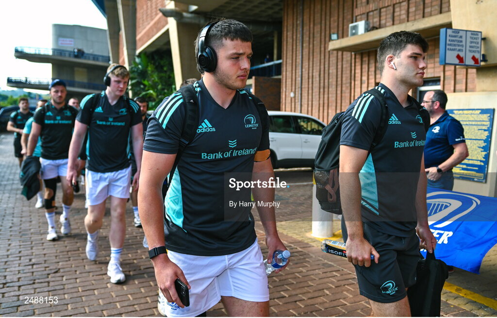 22 April 2023; Liam Molony of Leinster arrives before the United Rugby Championship match between Vodacom Bulls and Leinster at Loftus Versfeld Stadium in Pretoria, South Africa. Photo by Harry Murphy/Sportsfile