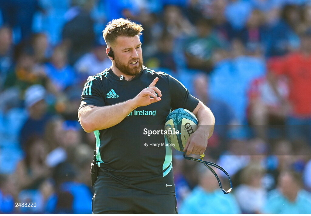 22 April 2023; Leinster contact skills coach Sean O'Brien before the United Rugby Championship match between Vodacom Bulls and Leinster at Loftus Versfeld Stadium in Pretoria, South Africa. Photo by Harry Murphy/Sportsfile