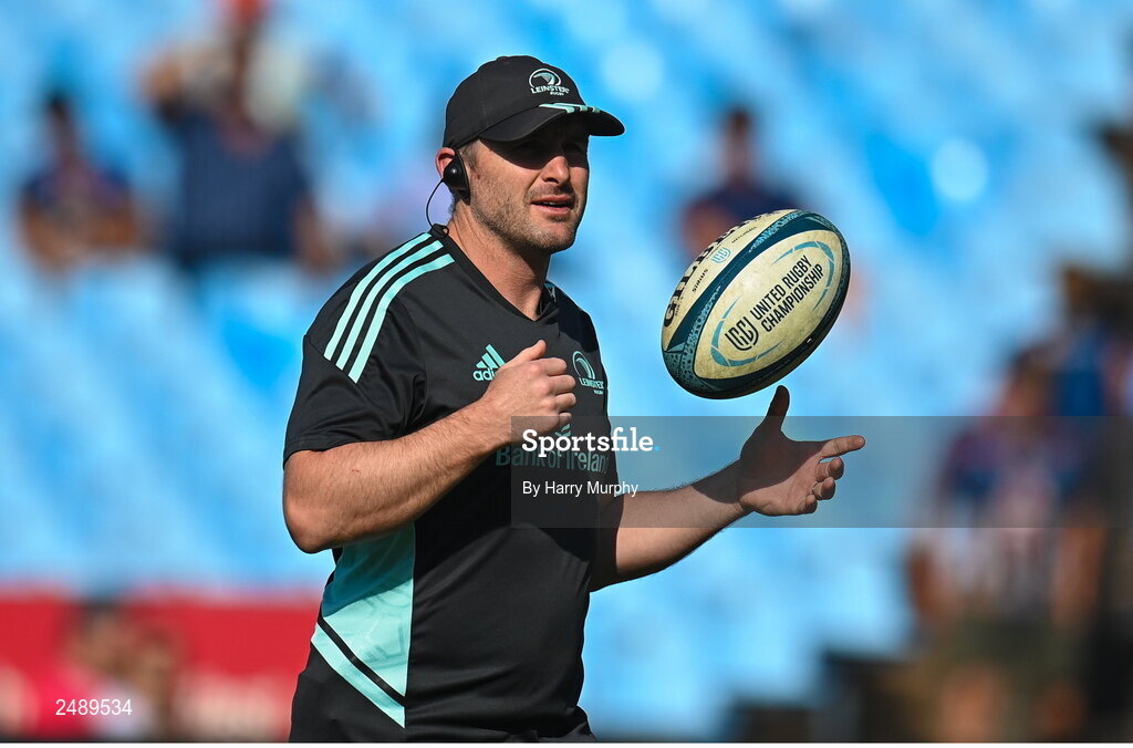 22 April 2023; Leinster elite player development officer Aaron Dundon before the United Rugby Championship match between Vodacom Bulls and Leinster at Loftus Versfeld Stadium in Pretoria, South Africa. Photo by Harry Murphy/Sportsfile