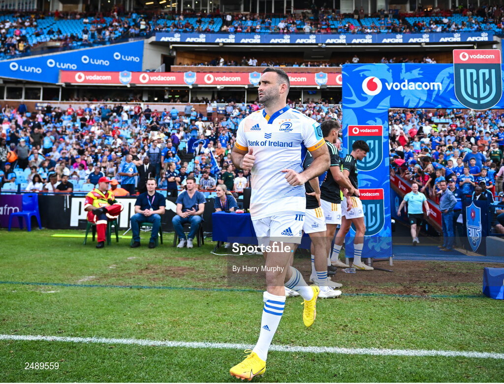 22 April 2023; Dave Kearney of Leinster runs out before the United Rugby Championship match between Vodacom Bulls and Leinster at Loftus Versfeld Stadium in Pretoria, South Africa. Photo by Harry Murphy/Sportsfile