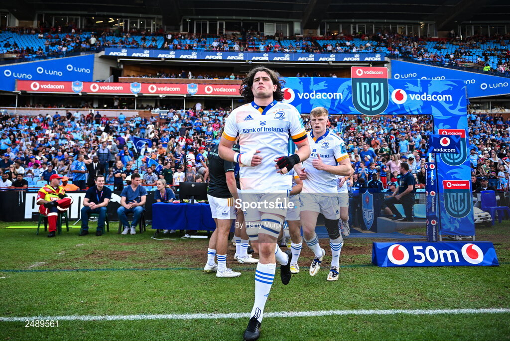 22 April 2023; Alex Soroka of Leinster runs out before the United Rugby Championship match between Vodacom Bulls and Leinster at Loftus Versfeld Stadium in Pretoria, South Africa. Photo by Harry Murphy/Sportsfile