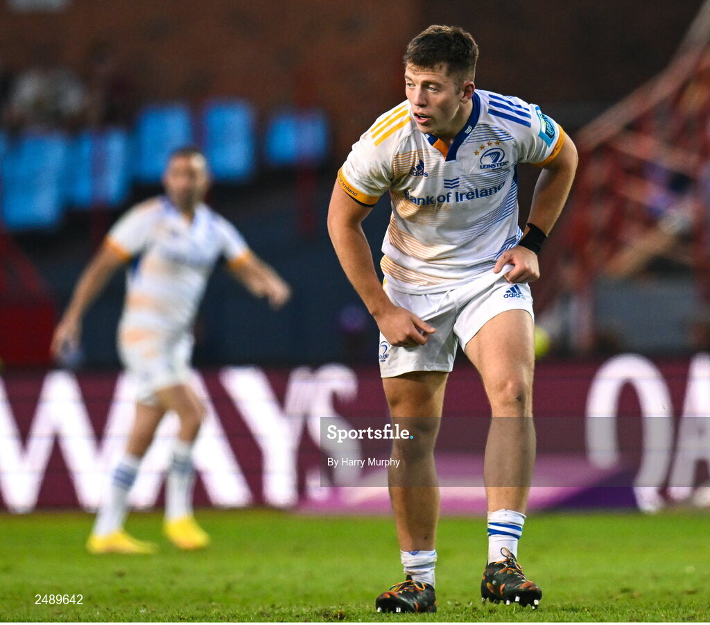 22 April 2023; Lee Barron of Leinster during the United Rugby Championship match between Vodacom Bulls and Leinster at Loftus Versfeld Stadium in Pretoria, South Africa. Photo by Harry Murphy/Sportsfile
